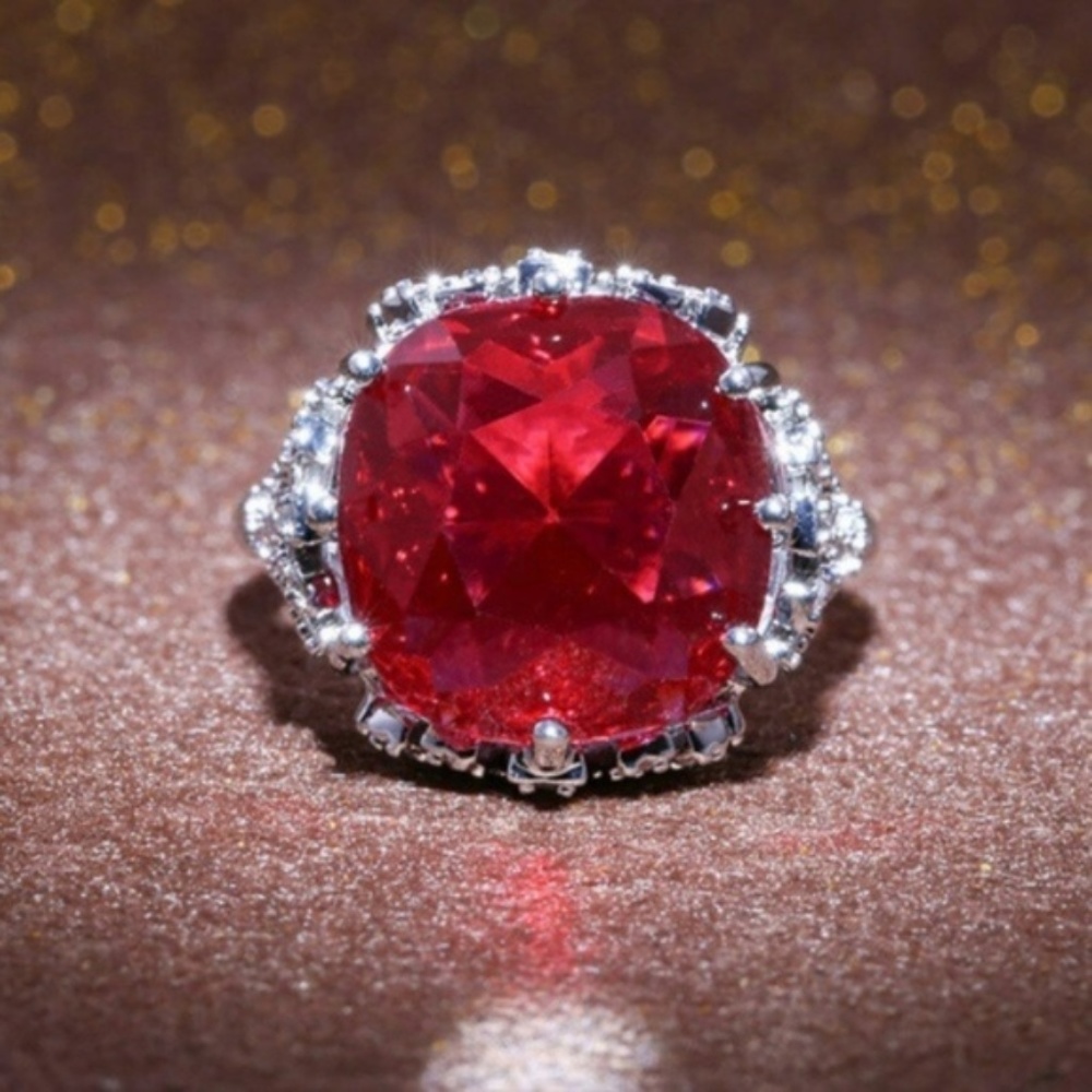 New Stamped 925 Silver Ruby Ring - Picture 4 of 6